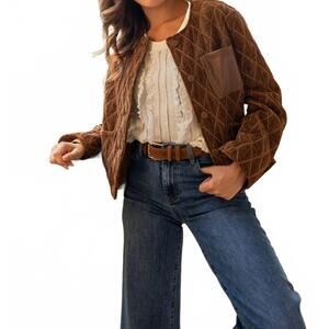 NEW CHOKLATE PARIS anouk quilted jacket in brown